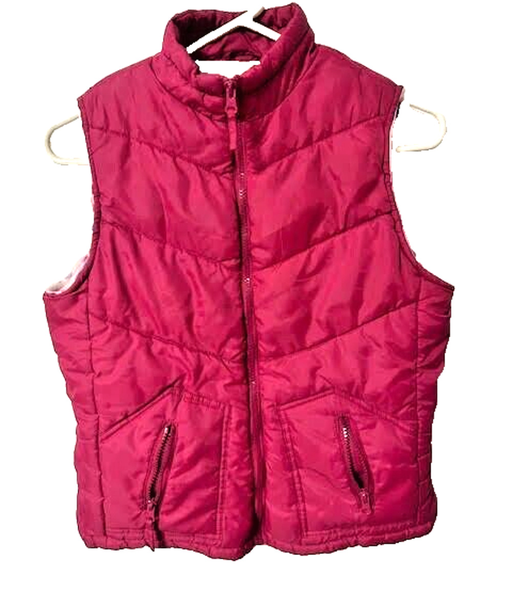 Talbots Kids Pink Quilted Puffer Vest Full Zip Girls Size 14/16